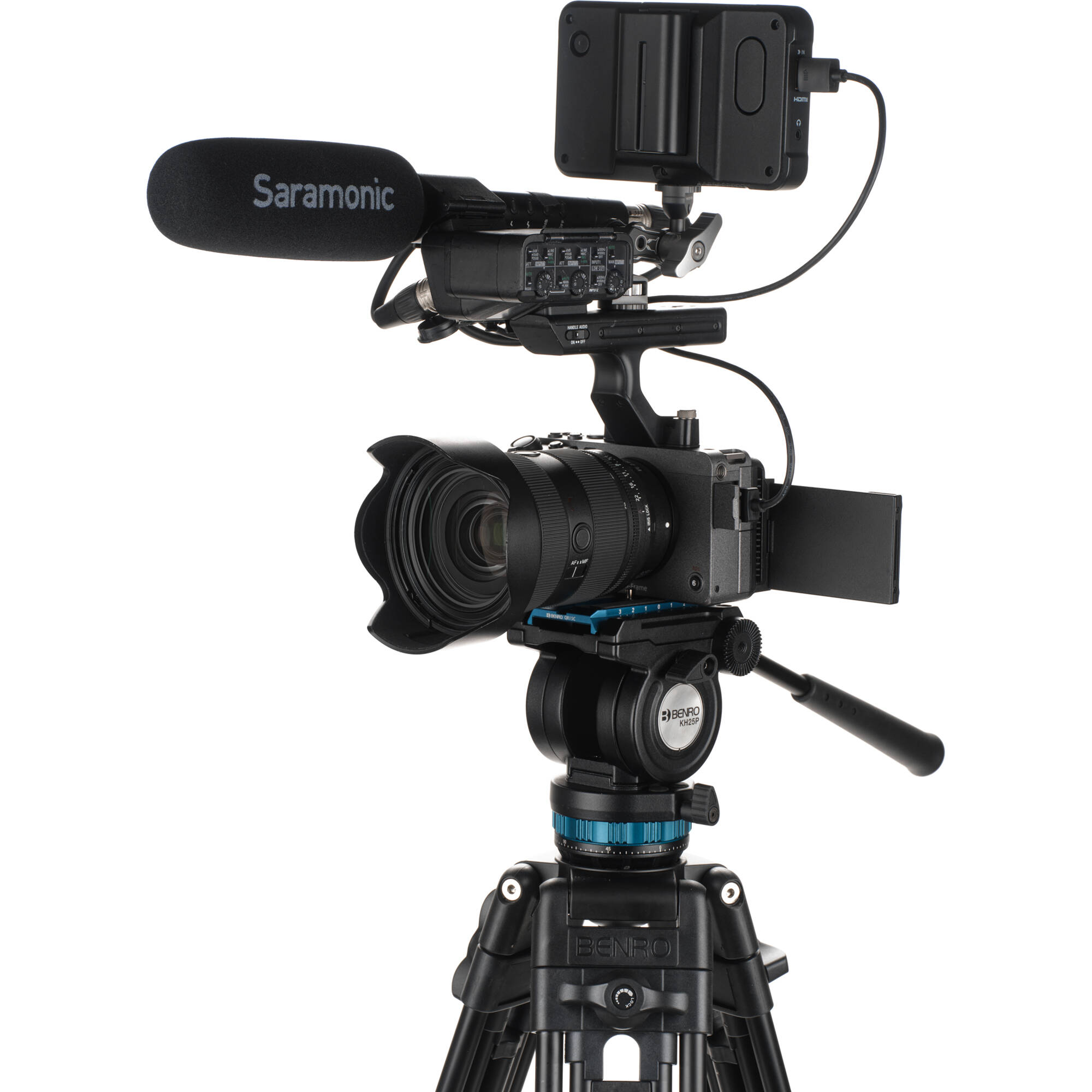 Benro KH25PC fluid video tripod with 6.8kg capacity and 60mm bowl system.
