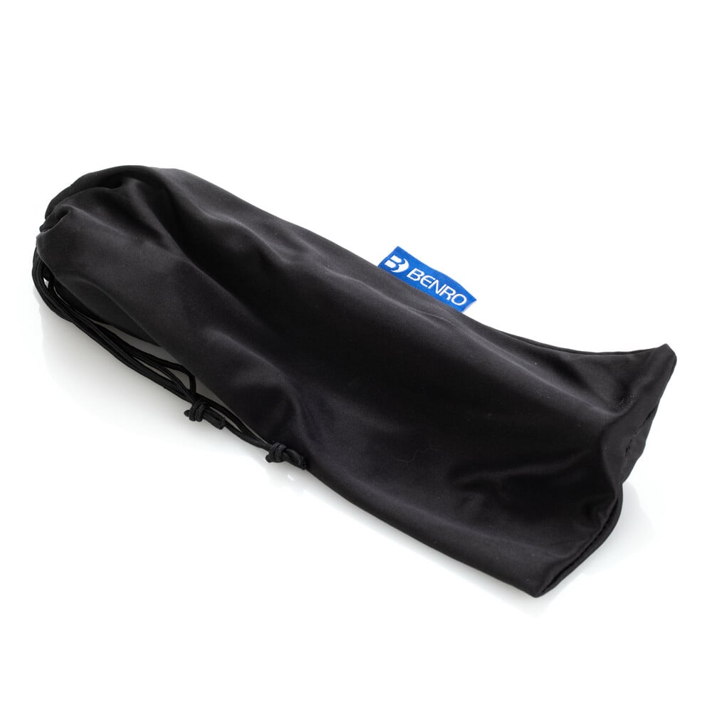 Black carrying case with Benro logo on a white background