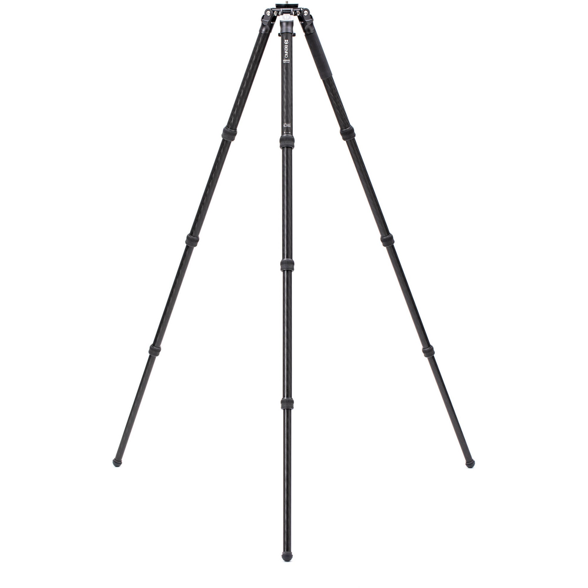 Benro Mammoth 4-section carbon fibre tripod with 75mm bowl, twist-lock legs and 25 kg load capacity, extended to 160 cm.