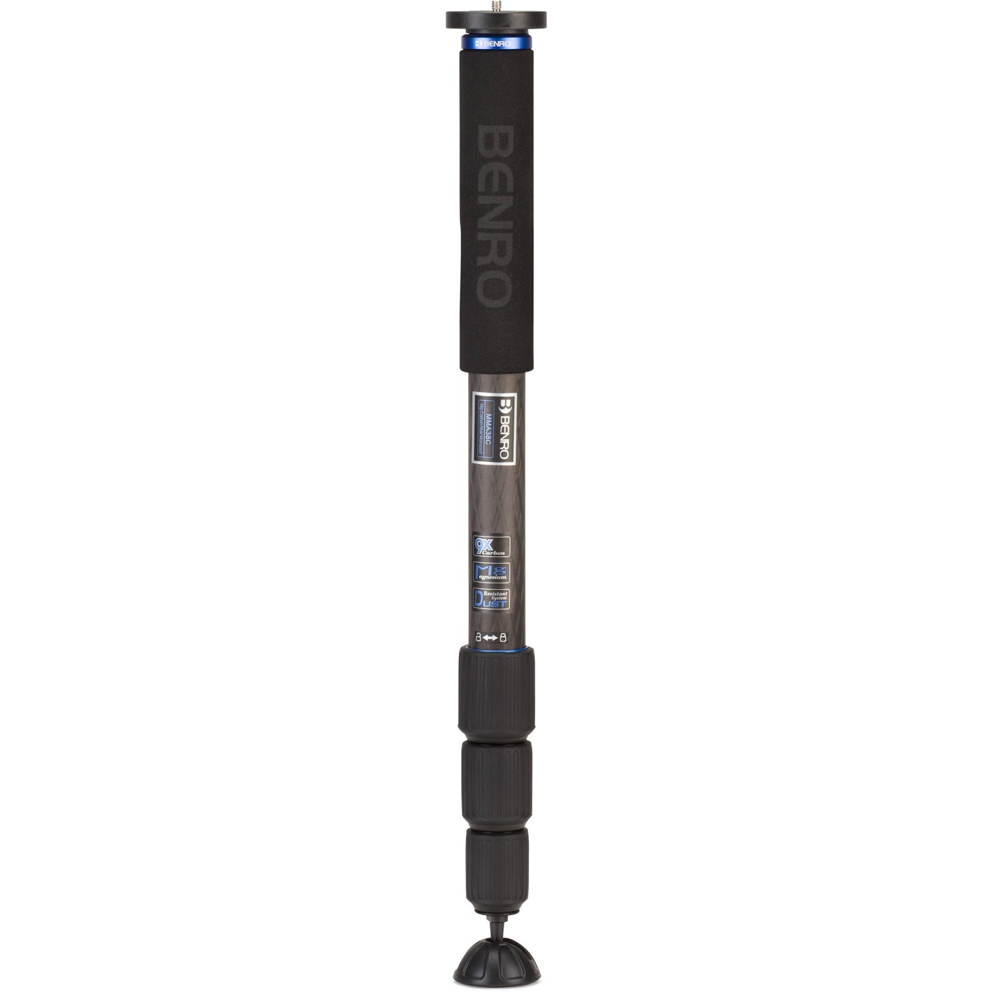 Black monopod with Benro branding on a white background