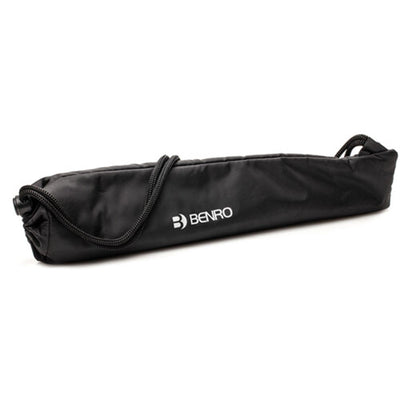 Benro SupaDupa carbon-fiber monopod with integrated pan‑tilt head, twist‑lock sections and spiked/rubber rotating foot.