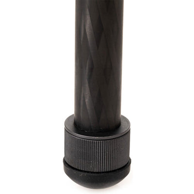 Benro SupaDupa carbon-fiber monopod with integrated pan‑tilt head, twist‑lock sections and spiked/rubber rotating foot.