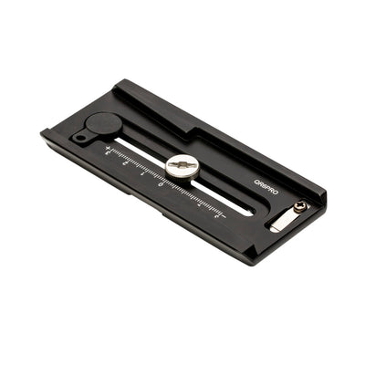 Black metal plate with a screw and QR6pro branding on a white background
