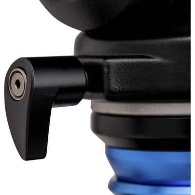 Benro S4Pro Fluid Video Head in matte black and grey, with smooth pan-tilt control knobs, integrated grease port, detachable plate, and bubble level—designed for precise camera movement and stable tripod mounting