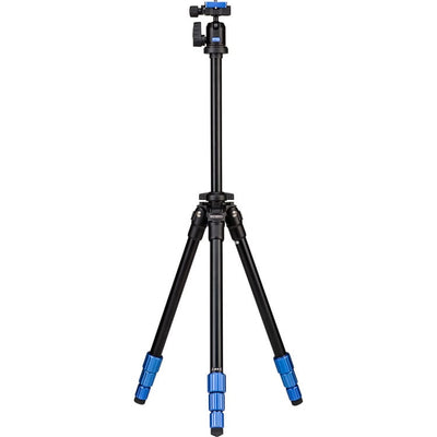 Benro Slim Tripod Kit in silver aluminum with twist‑lock legs and small pan‑tilt head.