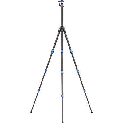 Benro Slim Tripod Kit in carbon‑fiber – sleek black compact tripod with twist‑lock legs and mini pan‑tilt head.