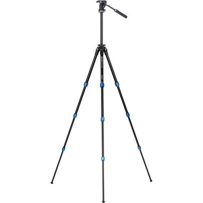 Benro Slim Twist aluminium travel tripod kit – compact, lightweight with twist‑lock legs and S2 pan‑tilt head.