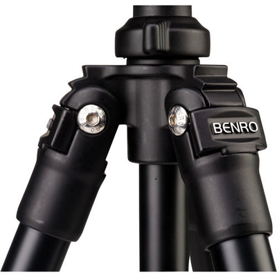 Benro Slim Twist aluminium travel tripod kit – compact, lightweight with twist‑lock legs and S2 pan‑tilt head.