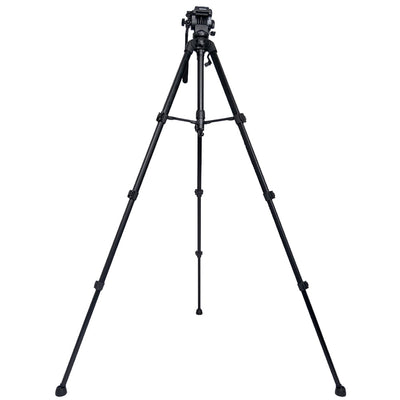 Benro T891 black aluminum tripod with integrated video head - fully extended 