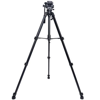 Benro T891 black aluminum tripod with integrated video head - fully extended