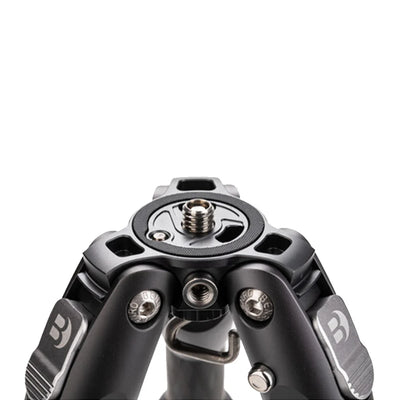 Benro Tortoise Columnless Carbon Fibre Tripod folded compactly, showcasing lightweight, stable travel design with carbon fiber legs and twist locks.