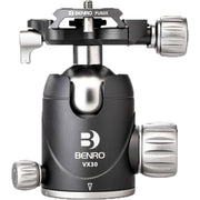 Benro VX30 Two Series Arca-Type Aluminum Ball Head, compact dual panoramic tripod head with Arca quick release.