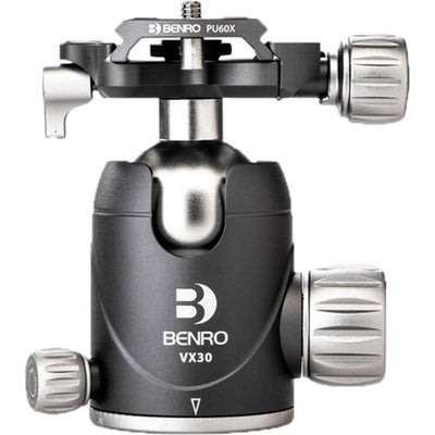 Benro VX30 Two Series Arca-Type Aluminum Ball Head, compact dual panoramic tripod head with Arca quick release.