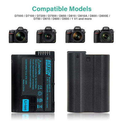 Beston Dual Charger with EN-EL15 Batteries