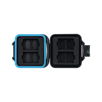 Compact and slim memory card case with great shock absorption.