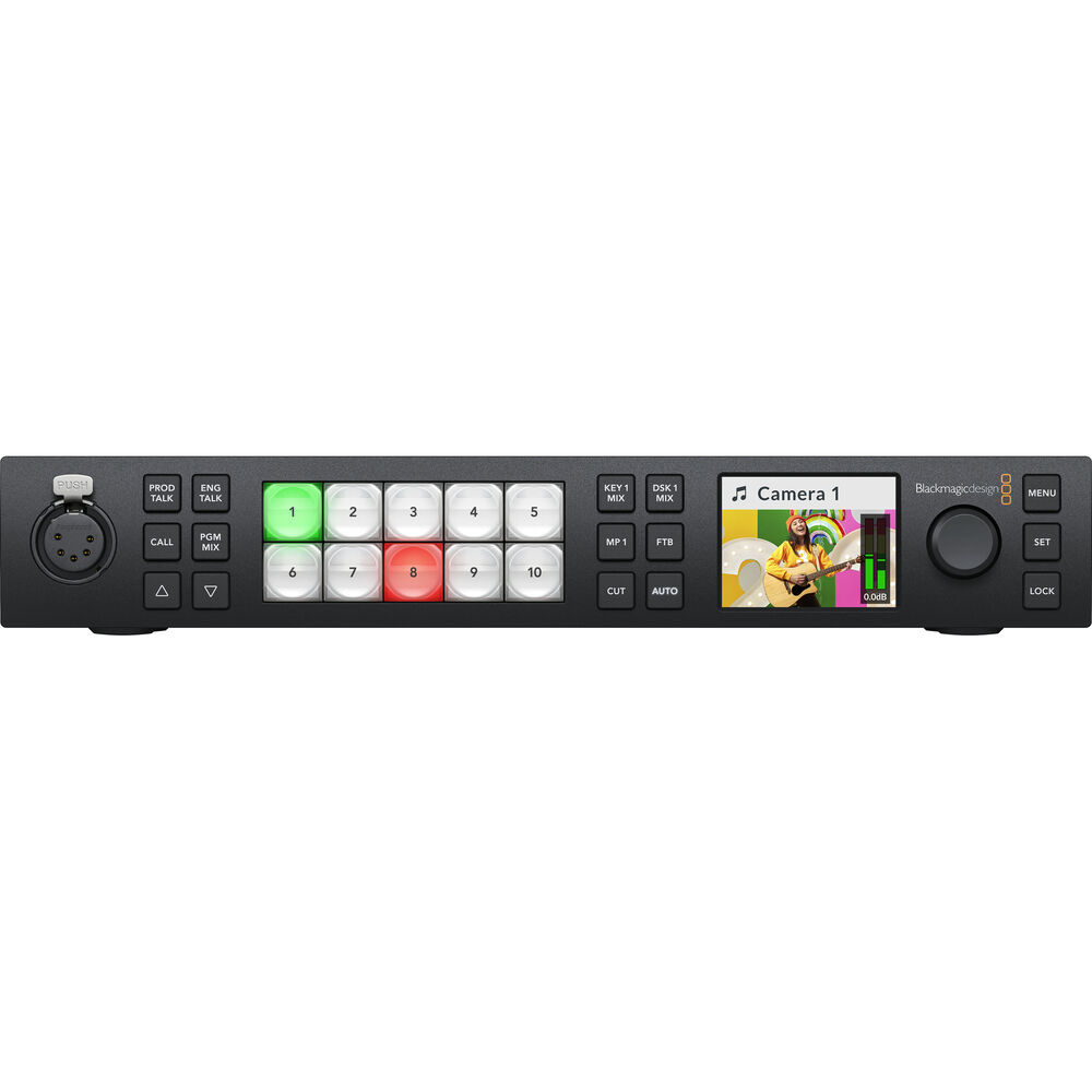 Blackmagic Design ATEM 1 M/E Constellation is a powerful live event HD switching supporting up to 10 individual 3G/HD-SDI inputs built into a 1 RU chassis.