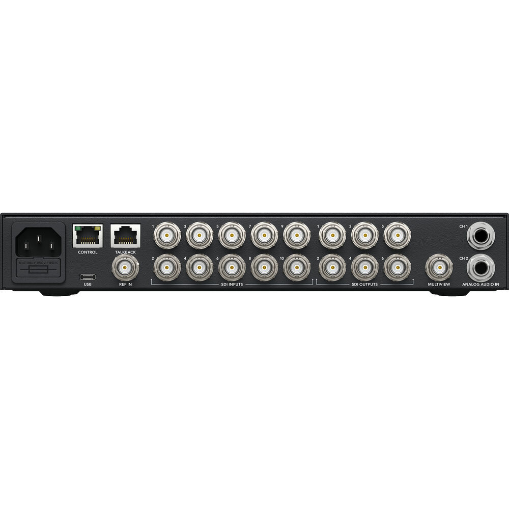 Blackmagic Design ATEM 1 M/E Constellation is a powerful live event HD switching supporting up to 10 individual 3G/HD-SDI inputs built into a 1 RU chassis.
