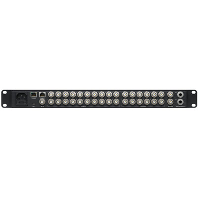 Powerful live event switching with various outputs supporting 48 channels of audio. The switcher has two multiview outputs with up to 16 routable windows.