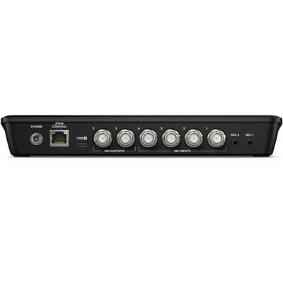 The creative control you need for on-location live productions. Features 4 SDI inputs, USB webcam, 2 SDI outputs, Fairlight audio mixer, DVE and more.