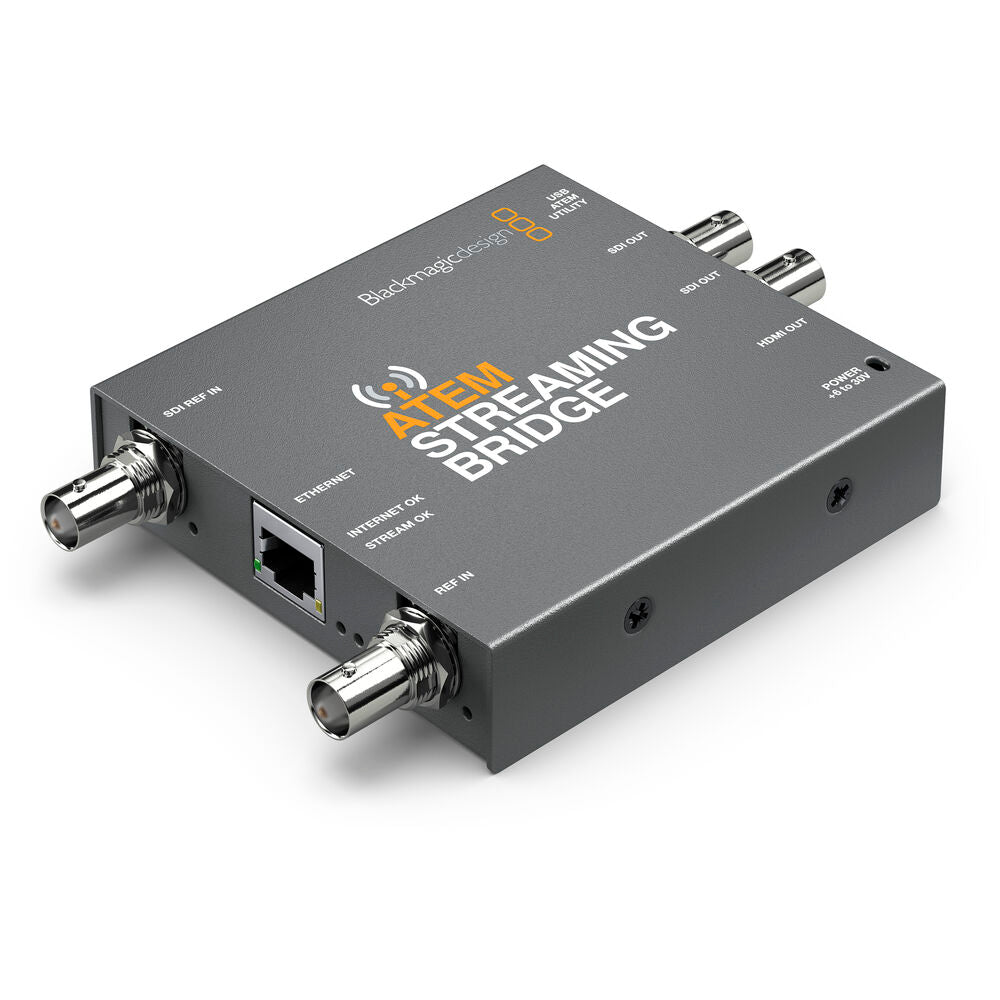 Blackmagic Design ATEM Streaming Bridge allows you to convert the IP signal from any ATEM Mini Pro streaming switcher into SDI and HDMI video. Shop online.