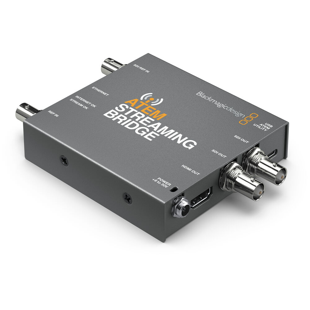 Blackmagic Design ATEM Streaming Bridge allows you to convert the IP signal from any ATEM Mini Pro streaming switcher into SDI and HDMI video. Shop online.