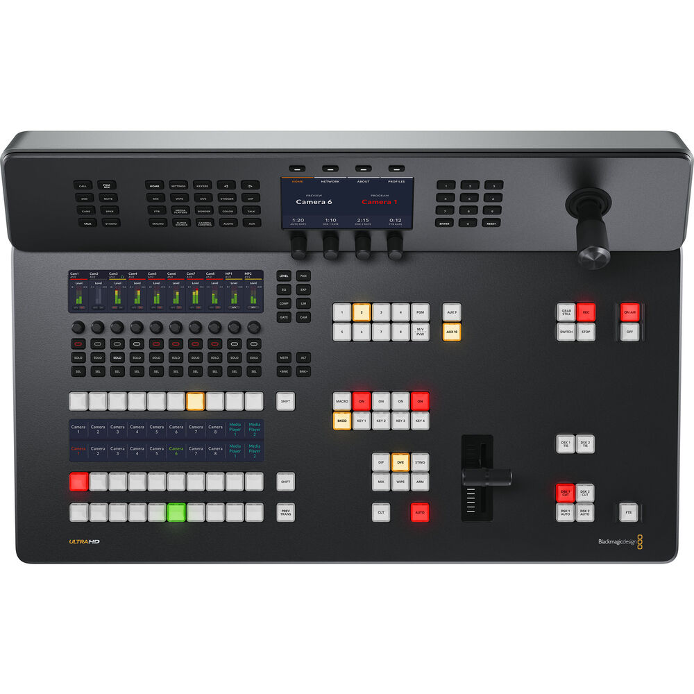 Enhance your streaming production with the all-in-one live streaming switcher. It features 12G-SDI inputs, 4K60 video, audio mixing and worldwide streaming.