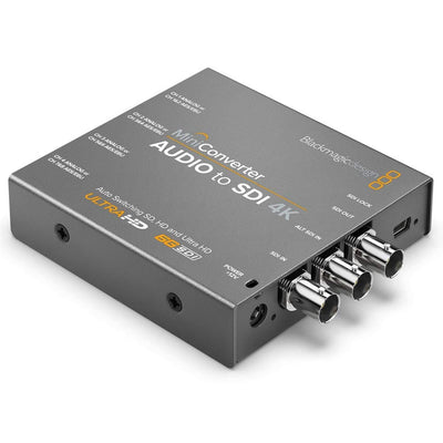 Blackmagic Design audio to SDI converter on a white background