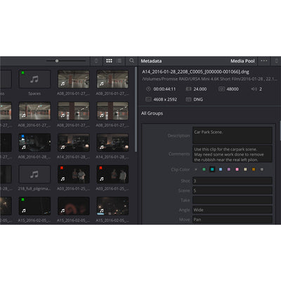 Blackmagic Design DaVinci Resolve Studio activation card for unlocking full professional editing software.