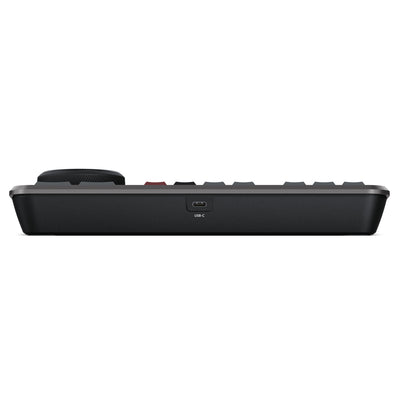 The DaVinci Resolve Speed Editor makes editing faster and easier with a tactile dial, source tape, live trimming, with wireless or USB connection.