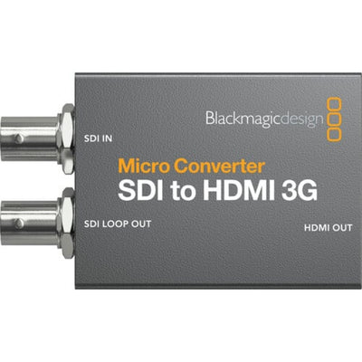 The Blackmagic Design Micro Converter SDI to HDMI 3G Design enables you to use HDMI-input monitors and televisions for production monitoring.