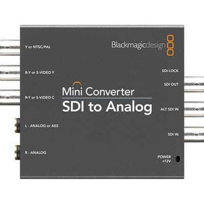 Blackmagic Broadcast Accessory that enables you to convert from SD and HD‑SDI to analogue component and de-embed audio for balanced analogue.