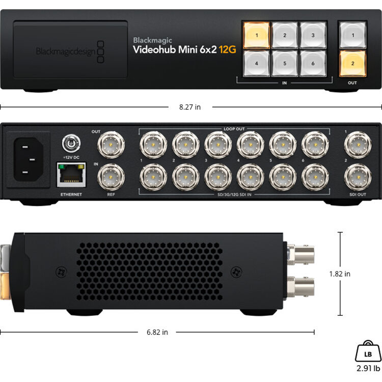 Stream SDI video directly to Zoom, OBS, or Teams with the Blackmagic Videohub Mini's built-in USB-C webcam output, perfect for high-quality live streaming.