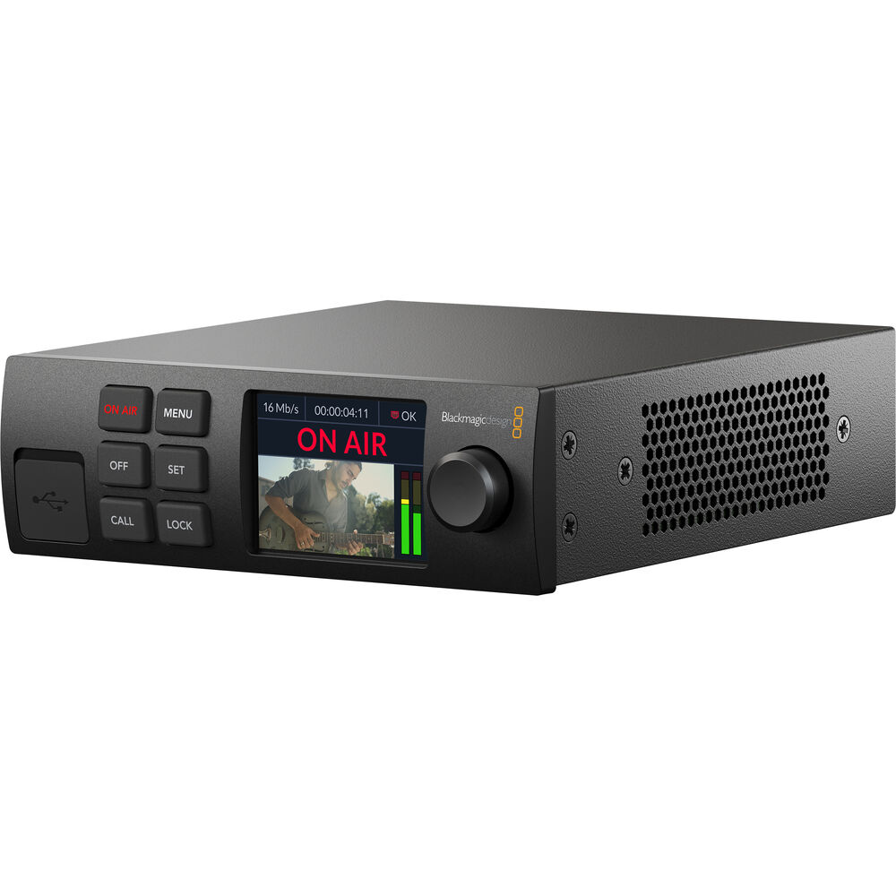 Blackmagic Design Web Presenter HD – compact broadcast-grade streaming encoder with 12G-SDI input, USB-C webcam output and Ethernet streaming.