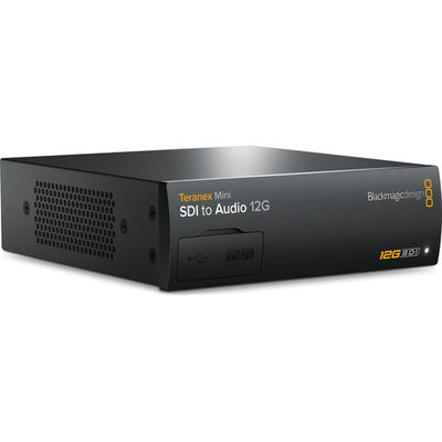 Blackmagic Design Teranex Mini SDI to Audio 12G Converter for extracting analog and digital audio from 12G-SDI video.