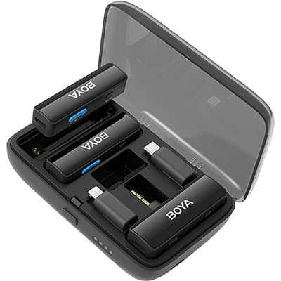 BOYALINK 2 wireless mic with dual-channel support and 30 hours battery.