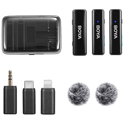 BOYALINK 2 wireless mic with dual-channel support and 30 hours battery.
