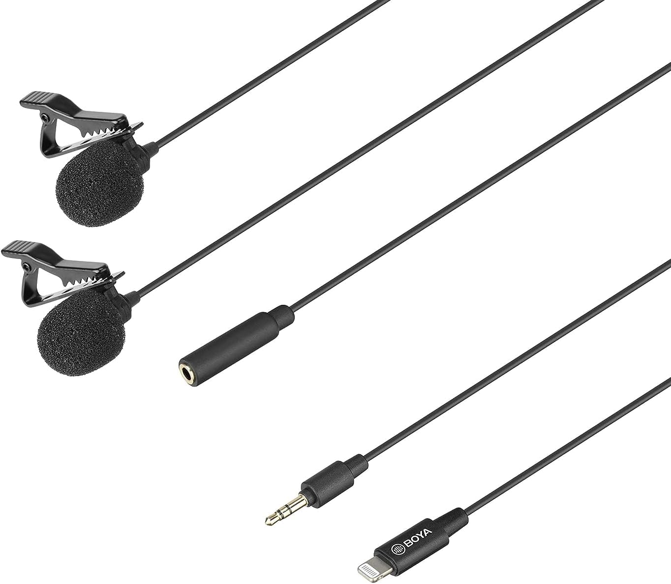 Boya BY-M2D Digital Dual Lavalier Microphones with Lightning Cable for iPhone and iPad