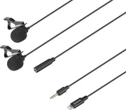 Boya BY-M2D Digital Dual Lavalier Microphones with Lightning Cable for iPhone and iPad