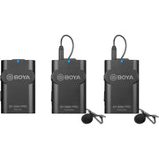 BOYA BY-WM4 PRO-K2 dual wireless lavalier kit with 2 mics and 2 bodypack transmitters
