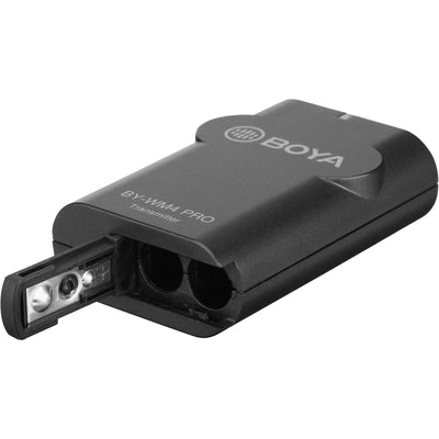 BOYA BY-WM4 PRO-K2 dual wireless lavalier kit with 2 mics and 2 bodypack transmitters
