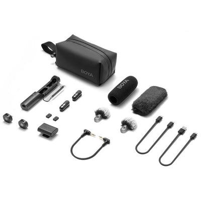 BOYA Magic mic with AI noise cancellation for clear audio.