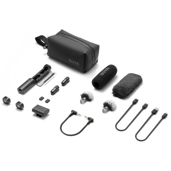 BOYA Magic mic with AI noise cancellation for clear audio.