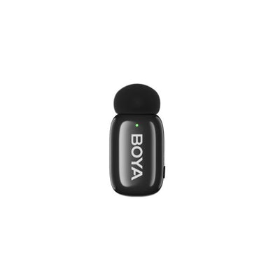 Boya Mini-15 Ultra-Mini Wireless Microphone System (iOS Lightning) with 2 ultra-compact 5g transmitters, 1 Lightning receiver, 3-level noise cancellation, 3 voice changer modes, 48kHz/16-bit audio, up to 100m range, 6-hour battery life (30 hours with charging case).