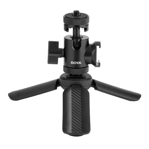 BOYA Mini Desktop Tripod with 360° adjustable ball-joint.