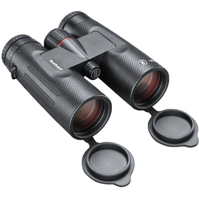 This pair of Bushnell 10x42 Nitro Binoculars offers enhanced colour accuracy and clarity even in low light. Water- and fog proof with non-slip texture.