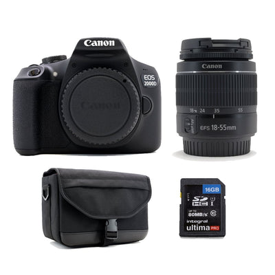 The Canon 2000D Essential Travel Kit is a great starter kit for spirited photographers exploring the wonders of DSLR.