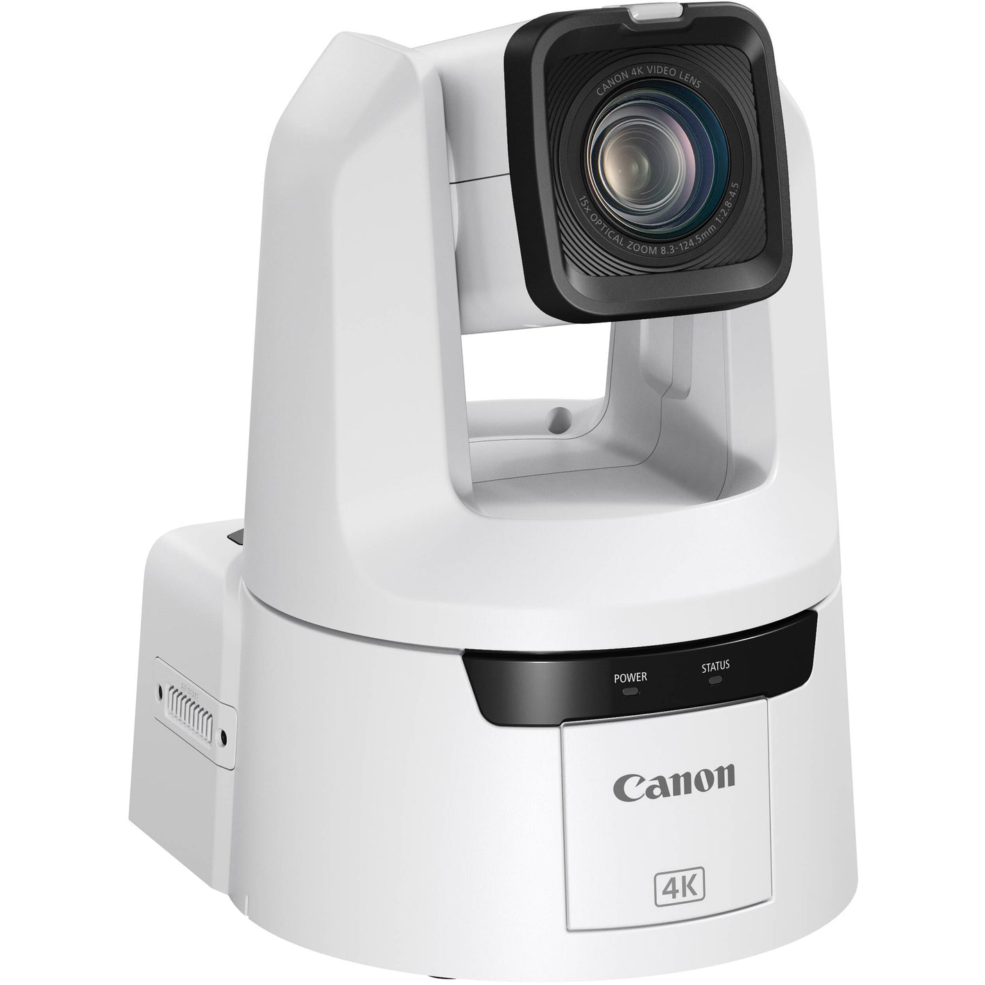 Canon CR-N500 4K PTZ Camera: 1" sensor, 15x zoom, Dual Pixel AF, UHD 4K30 video, ND filters, multi-output, smooth pan/tilt, supports NDI and RTMP streaming.
