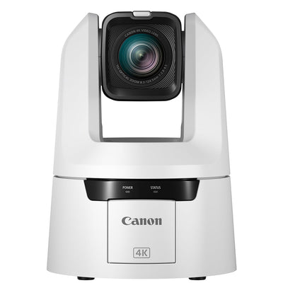 Canon CR-N700 4K PTZ Camera (Titanium White): 1" CMOS sensor, 15x optical zoom, 30x digital zoom, UHD 4K60 video, Dual-Pixel AF, HDR, built-in ND filters, smooth pan/tilt, supports NDI and RTMP streaming.