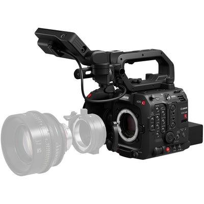 Canon EOS C400 Cinema Camera: 6K full-frame BSI sensor, triple base ISO, 16 stops dynamic range, RF mount, Dual Pixel CMOS AF II, 4K 120p video, cinema RAW Light recording, advanced autofocus and tracking.