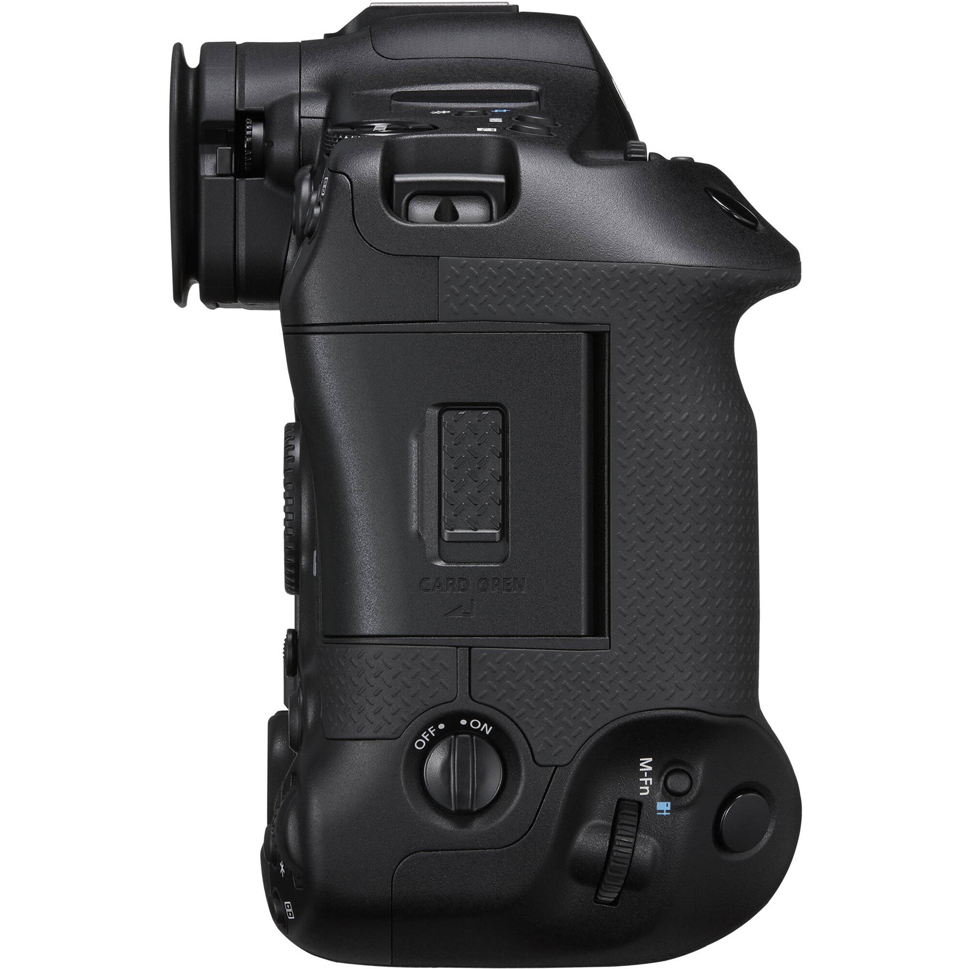 Canon EOS R1 Mirrorless Camera with 24.2MP full-frame stacked sensor, DIGIC X + Accelerator, 40fps shooting, 6K RAW 60p video, advanced deep-learning AF with eye control, 8.5-stop IBIS, Wi-Fi 6E and 2.5G Ethernet.